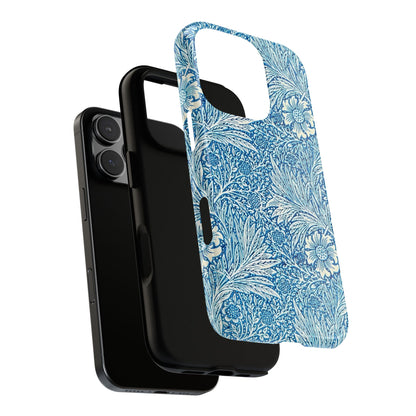 Stylish Phone Case, Tough Floral Phone Cover, Fashionable Tech Accessory, Gift for Her, Blue Flower Design