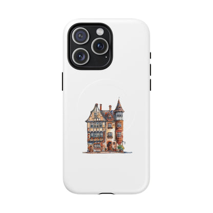 Artistic Magnetic Phone Case | Tough Protective Cover for iPhones | Unique House Design | Gift for Homeowners & Tech Lovers
