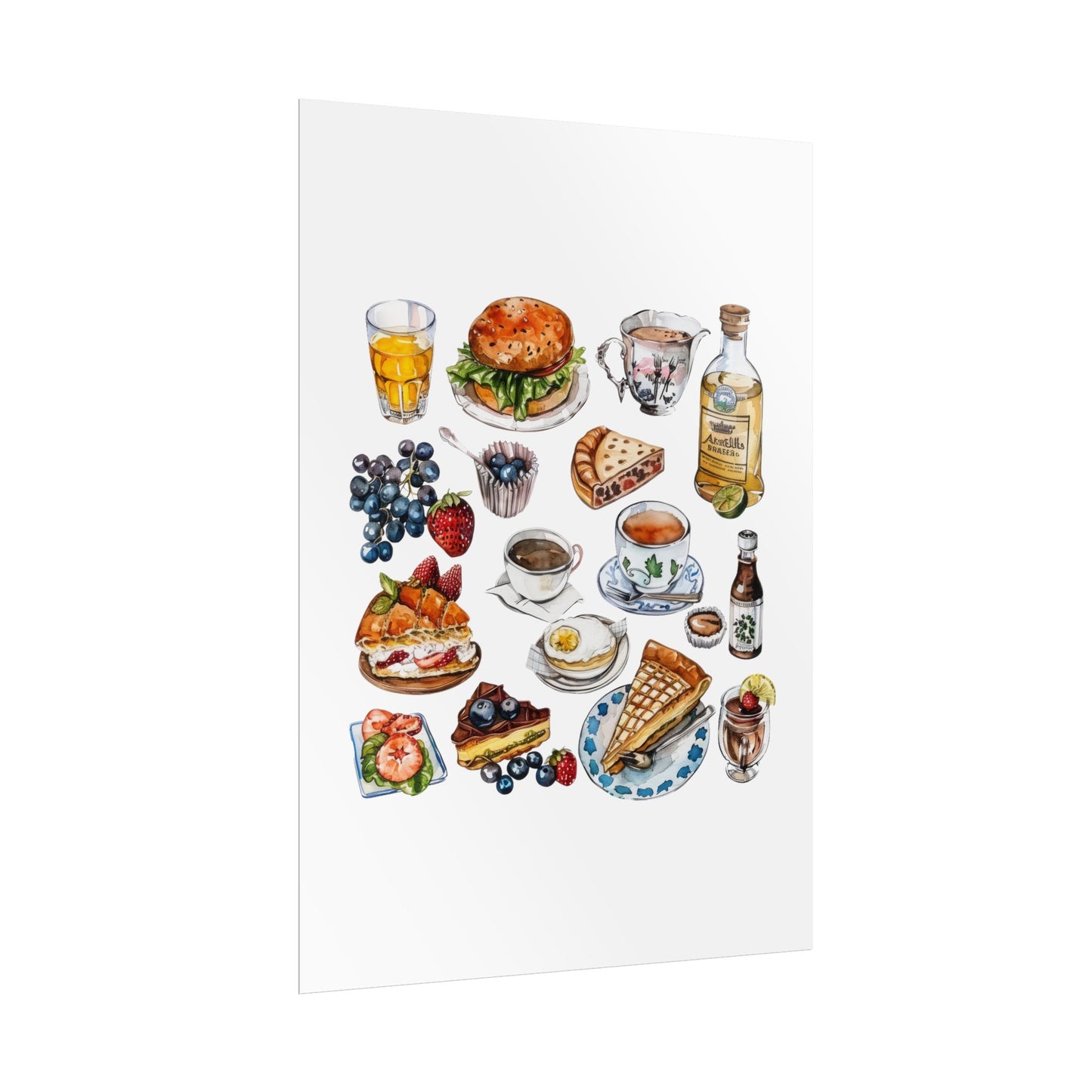 Foodie Wall Art Print, Kitchen Decor, Gourmet Food Poster, Culinary Art for Food Lovers, Cafe Aesthetic Home Decor