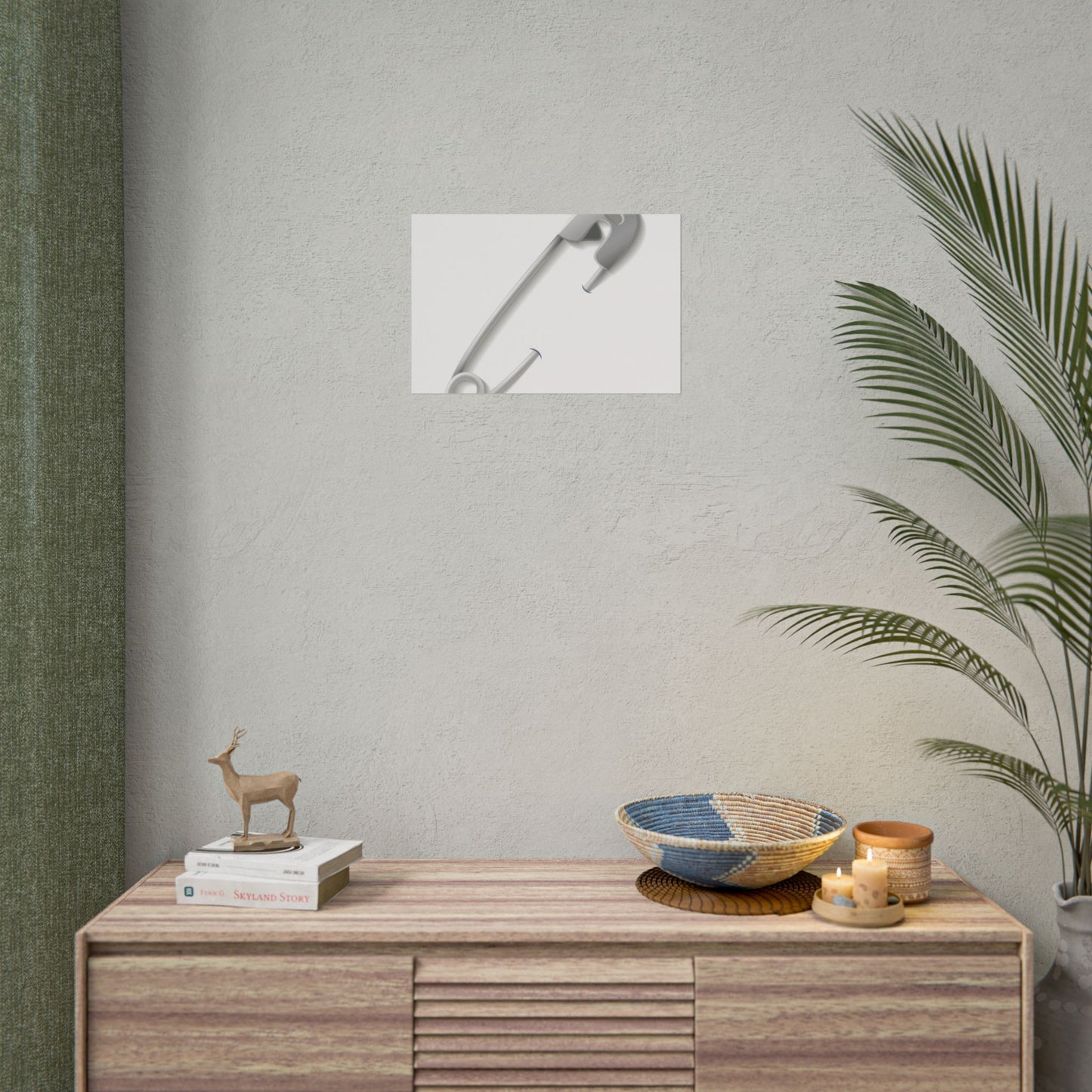 Minimalist Safety Pin Wall Art, Modern Decor, Unique Gift, Home Aesthetic, Art Print, Rolled Poster, Contemporary Interior Design