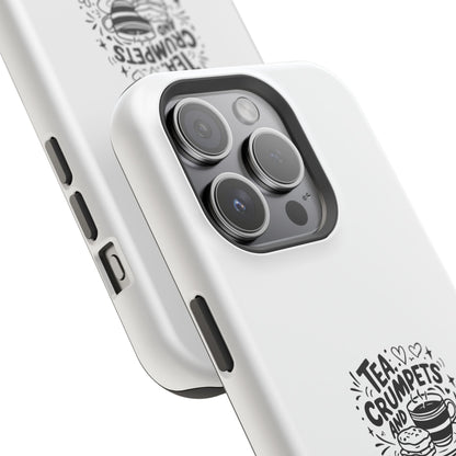 Magnetic Phone Case - Tea Crumpets London Adventures, Gift for Travelers, Cute Phone Cover, Unique Phone Accessory, Fun Design