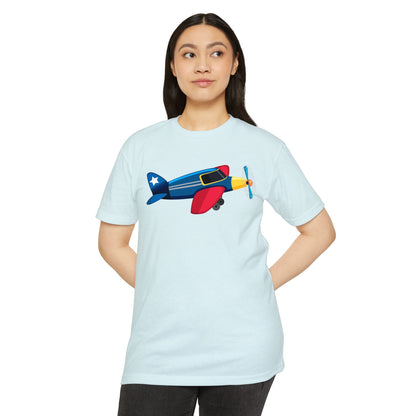 Unisex CVC Jersey T-shirt - Vintage Airplane Illustration - Retro Aviation Design