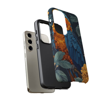 Tropical Parrot Phone Case - Tough Cases, Colorful Phone Cover, Nature Lover Gift, Floral Design, Bird Lover Accessory