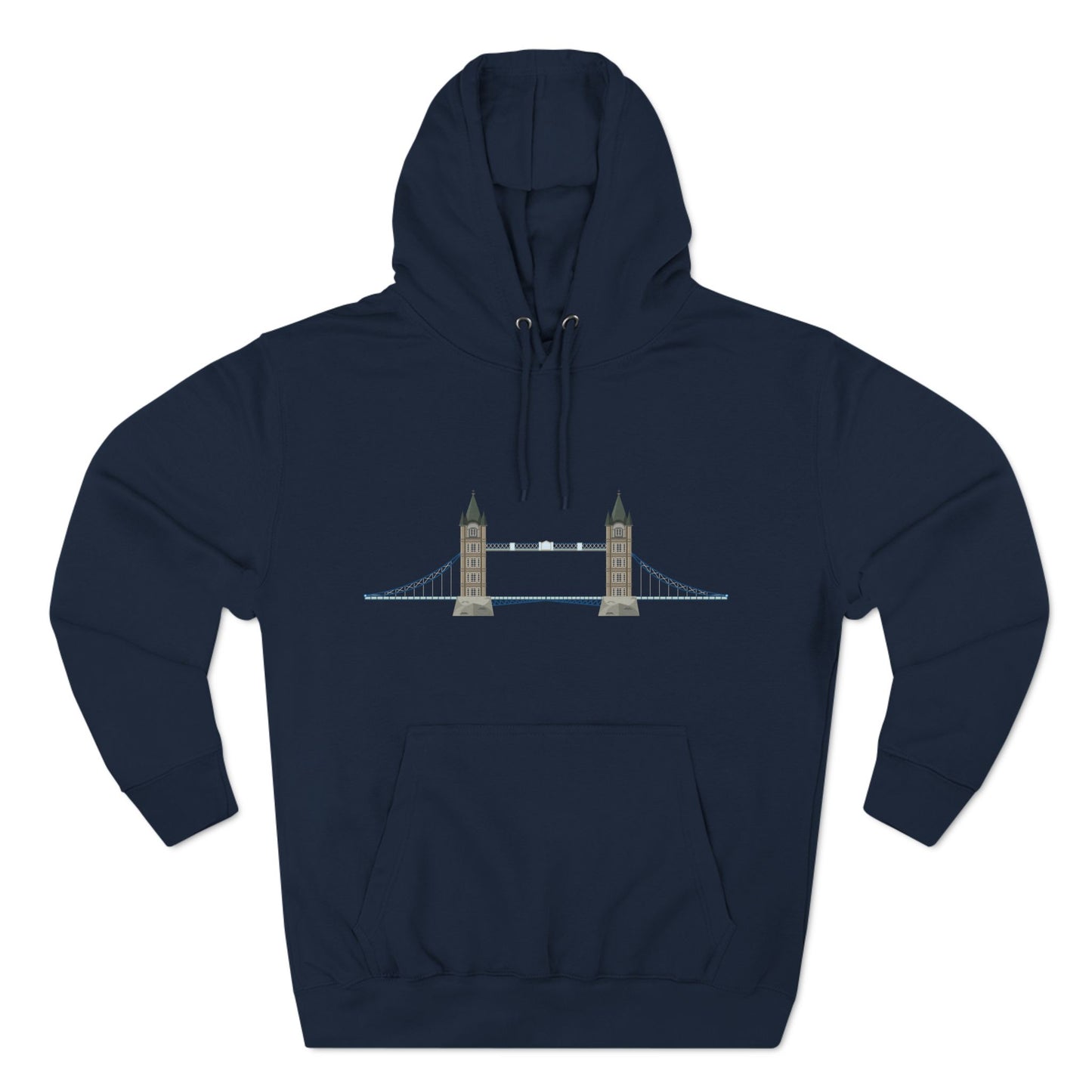 Tower Bridge - Iconic London Relaxed Three-Panel Fleece Hoodie