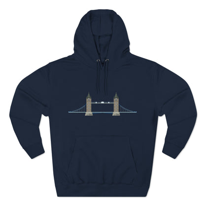 Tower Bridge - Iconic London Relaxed Three-Panel Fleece Hoodie