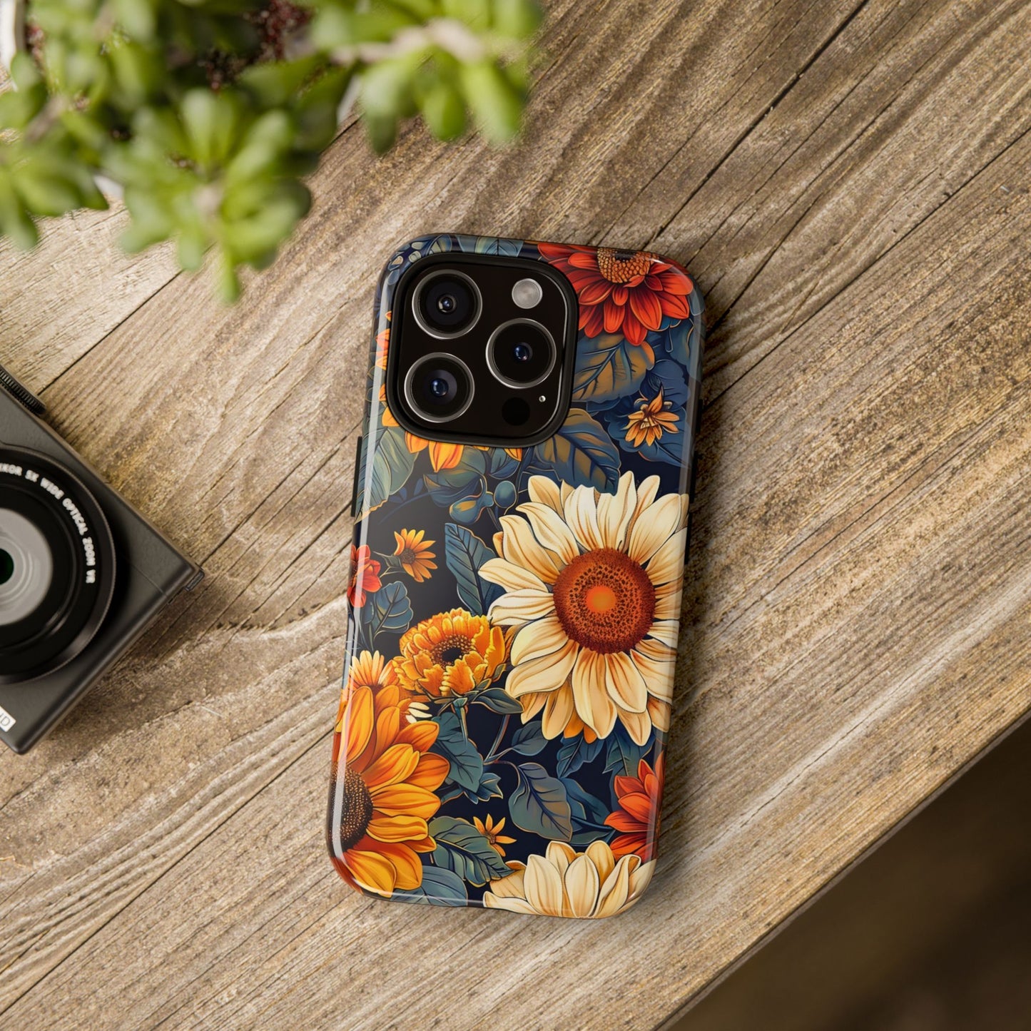 Floral Tough Phone Case | Sunflower Design, iPhone Cover, Protective Case, Gifts for Her, Floral Phone Accessory