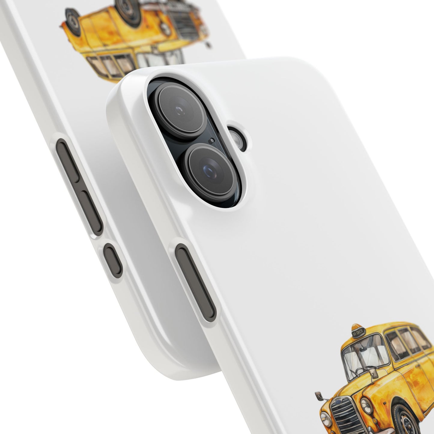 Vintage Yellow Taxi Slim Phone Case, NYC Taxi Accessory, Perfect Gift for Travelers, Phone Protection, Car Enthusiasts, Urban Style