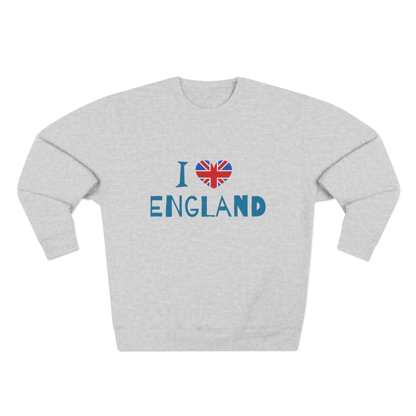 Unisex Crewneck Sweatshirt - I Love England - Union Jack Heart Design