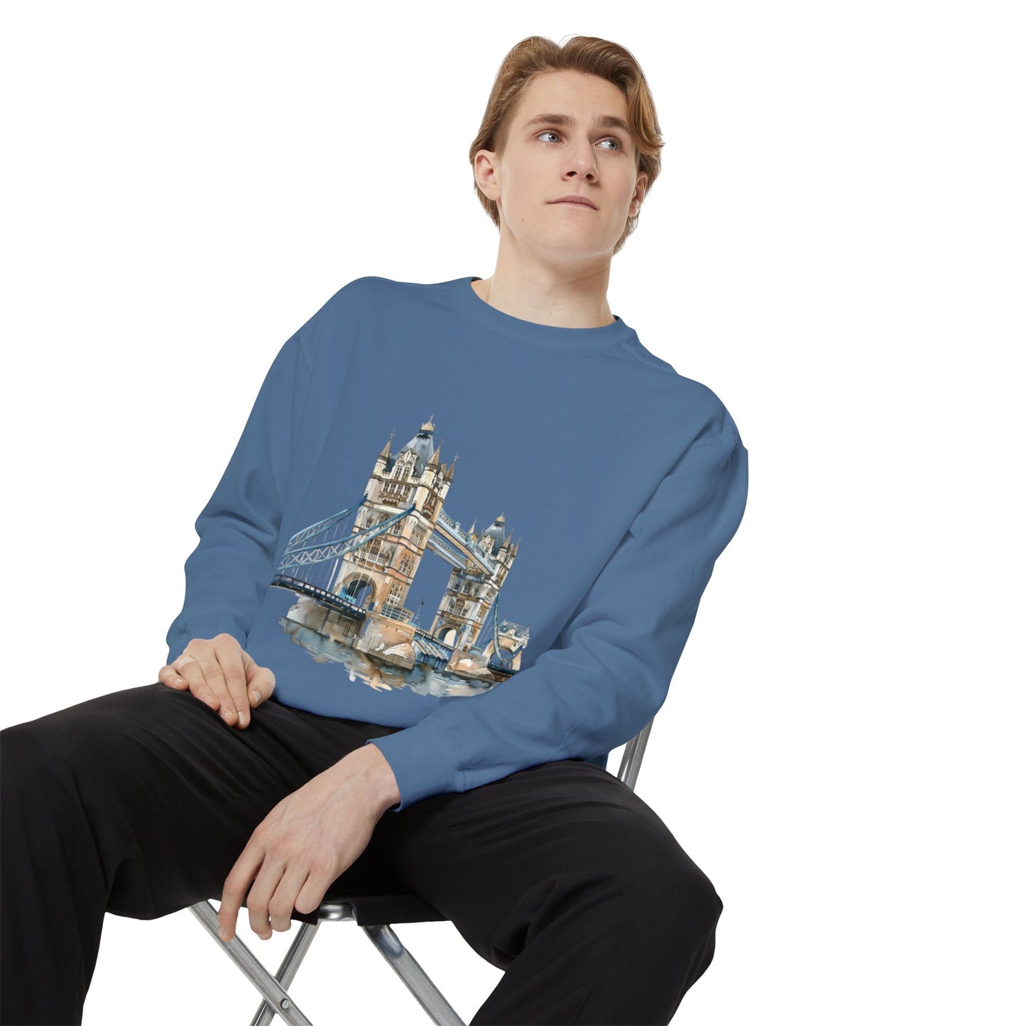 Unisex Garment-Dyed Sweatshirt - London Bridge