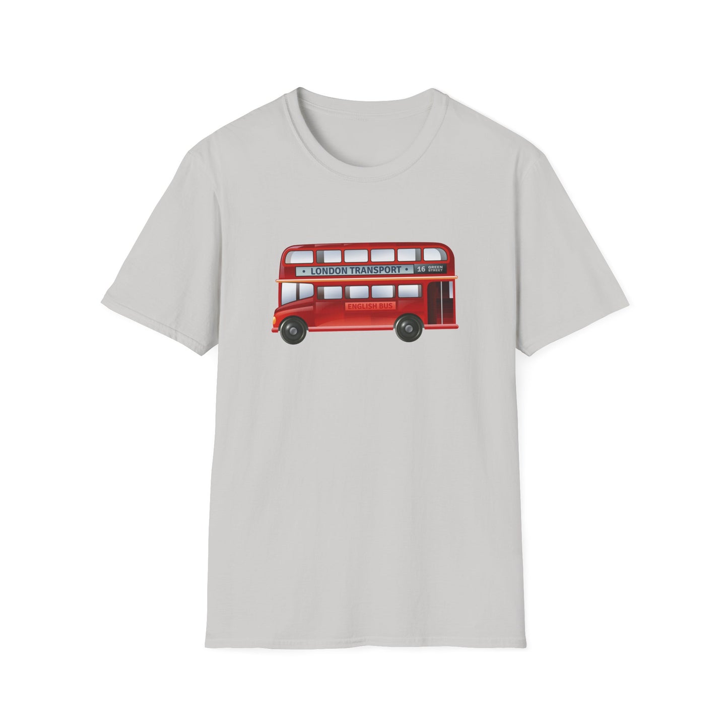 London Transport English Bus - Iconic Red Double-Decker Relaxed Unisex Softstyle T-Shirt
