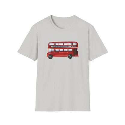 London Transport English Bus - Iconic Red Double-Decker Relaxed Unisex Softstyle T-Shirt
