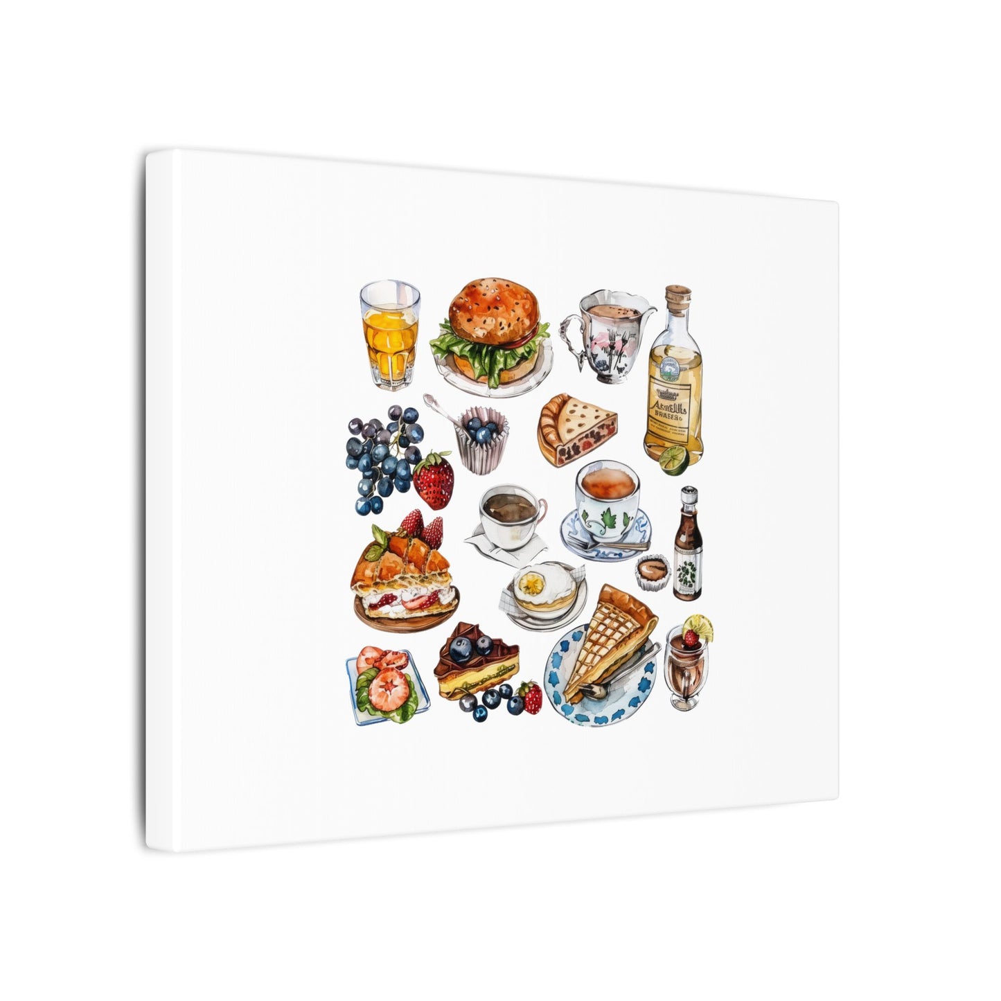 Breakfast Feast Canvas Print, Food Art, Kitchen Decor, Gifting for Food Lovers, Brunch Vibes, Wall Art