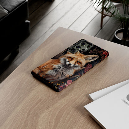 Fox Floral Phone Case, Tough Cases for Animal Lovers, Nature Themed Gift, Cute Phone Cover, Wild Fox Protector