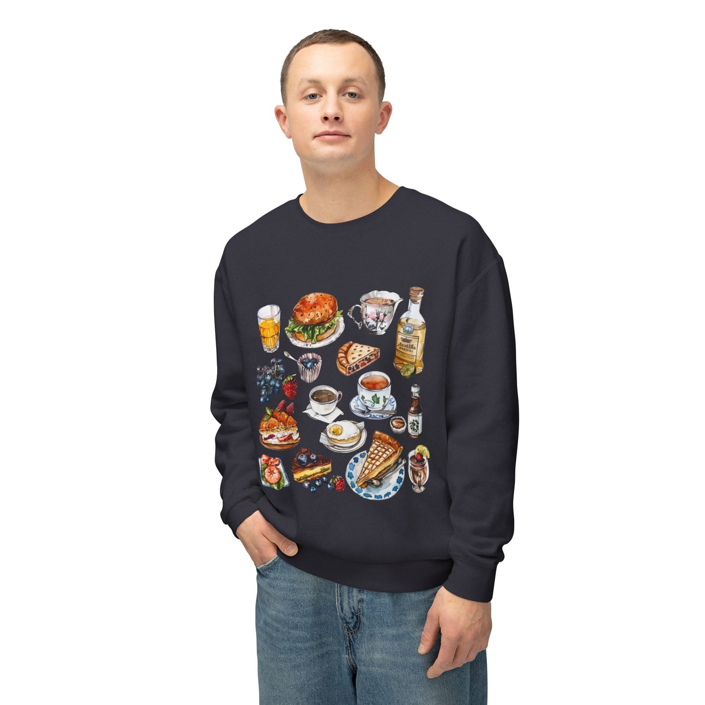 Unisex Lightweight Crewneck Sweatshirt - Vintage England Icons