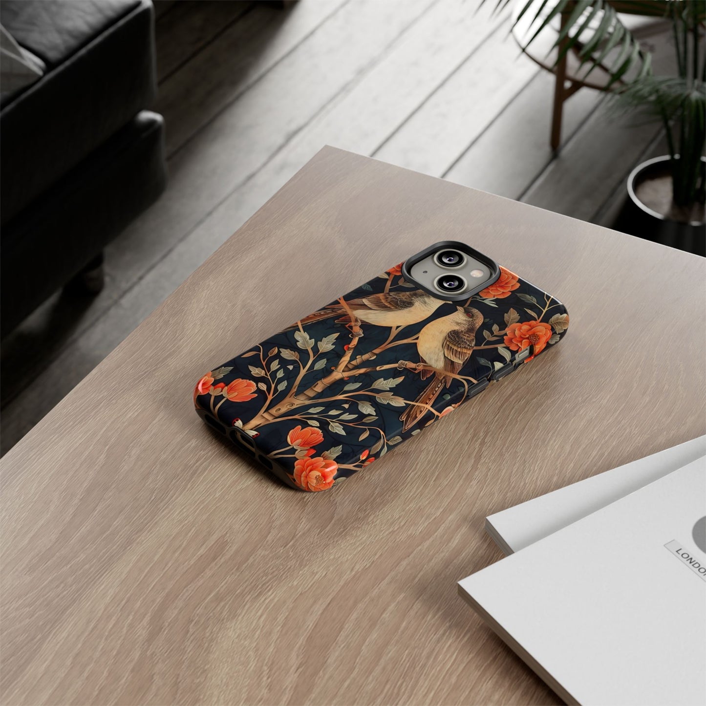 Floral Phone Case – Tough Cases with Bird Design, Unique Gift for Nature Lovers, Stylish Tech Accessory, Phone Cover, Artistic Case