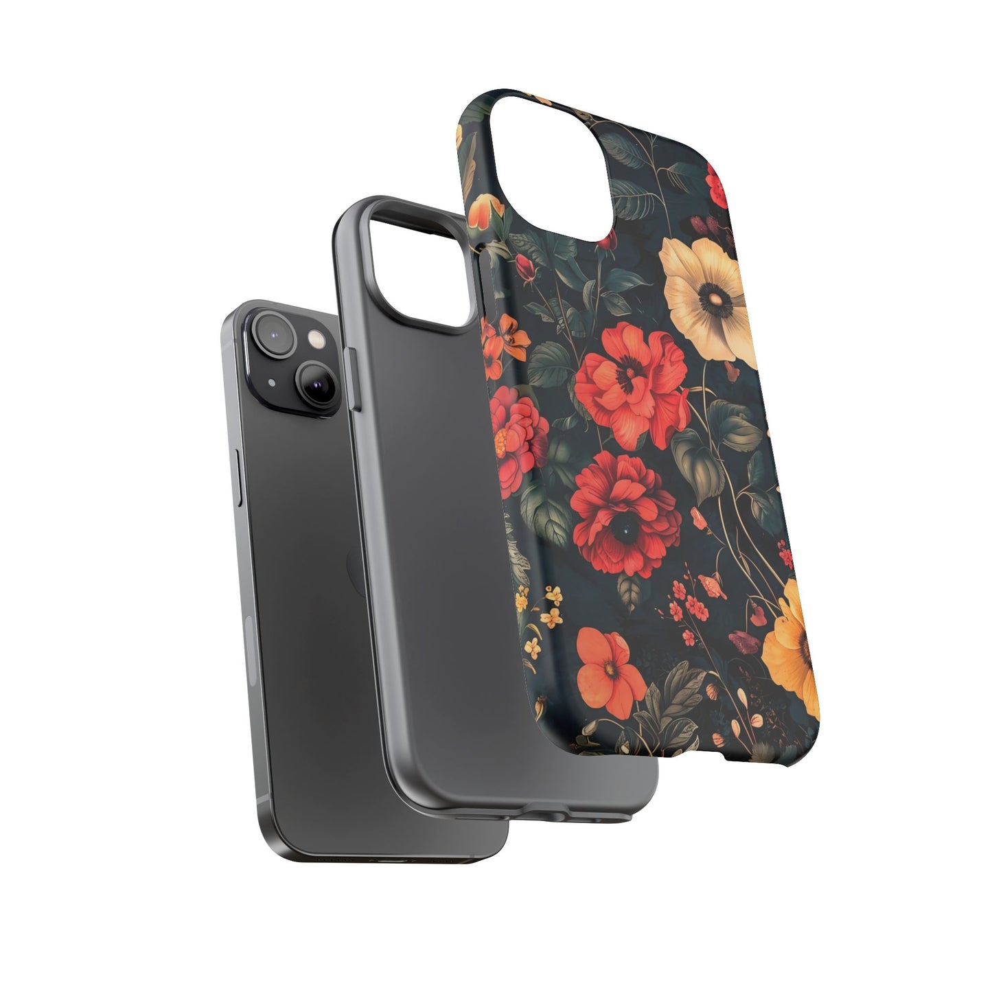 Floral Phone Case, Tough Cases, Flower Motif, Protective Cover, Gift for Her, Floral Design, Spring Accessory