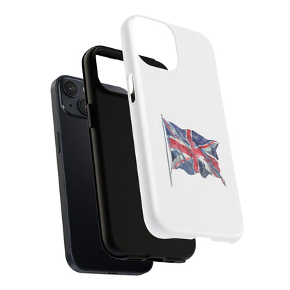 UK Flag Tough Magnetic Phone Case, Durable Phone Cover, Custom MagSafe Compatible, Gifts for Travelers, British Flag Mac Case