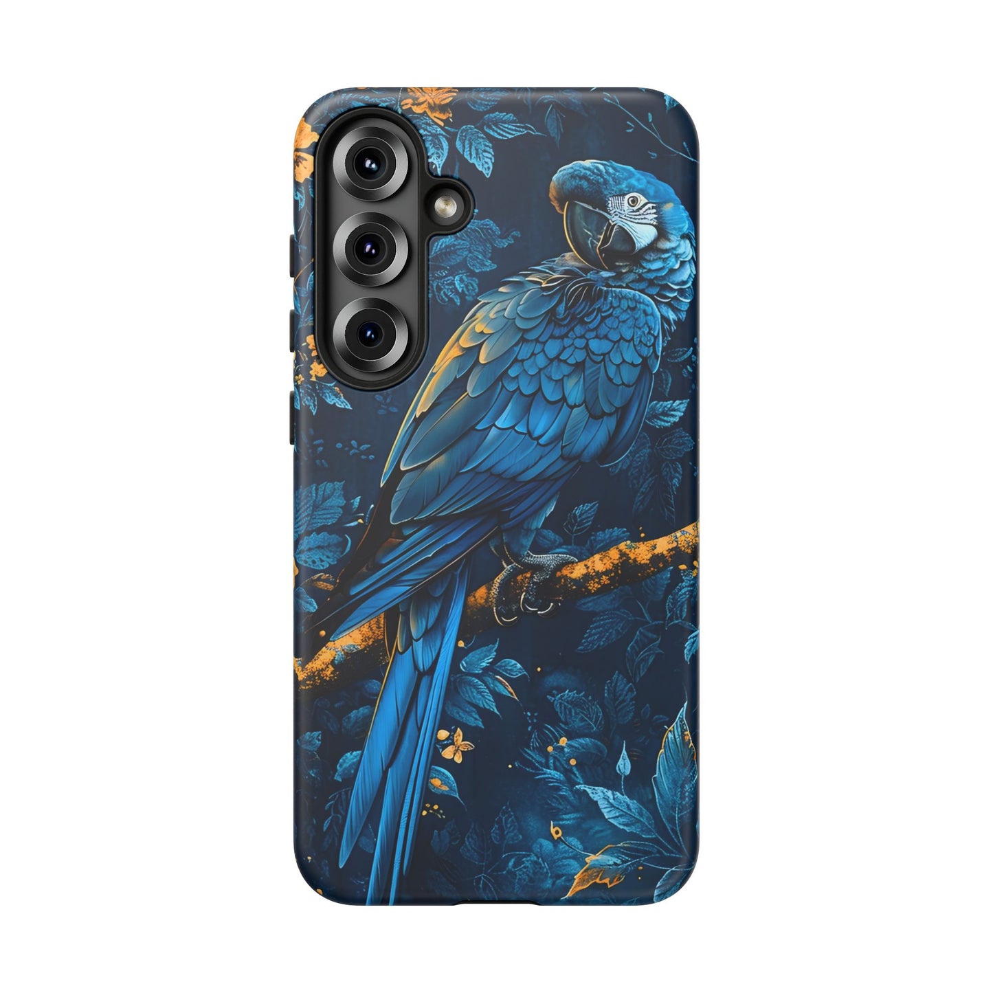 Tough Cases - Vibrant Blue Parrot Phone Case, Tropical Bird Phone Cover, Nature Lover Gift, Eco-Friendly Accessories, Unique Wildlife Decor