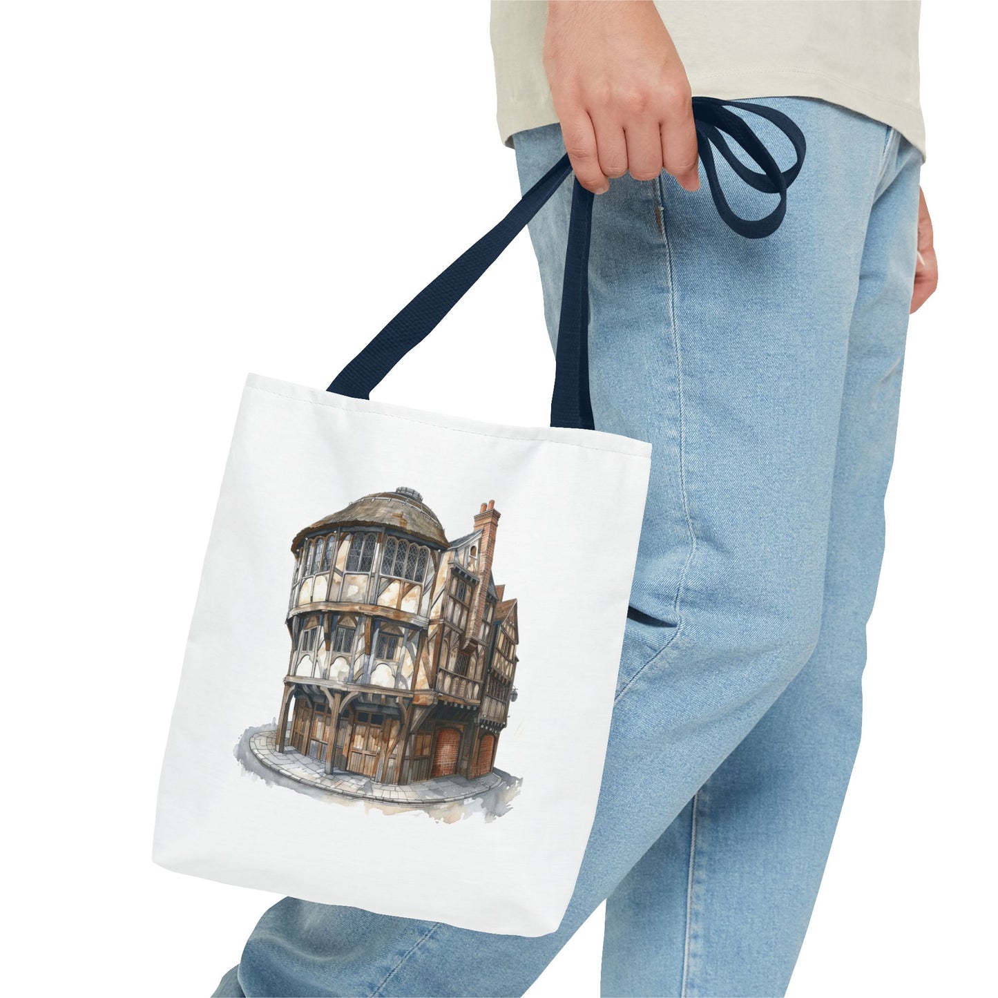Charming Heritage Tote Bag, Eco-Friendly Tote, Travel Essential Bag, Stylish Shopping Bag, Vintage Architectural Design
