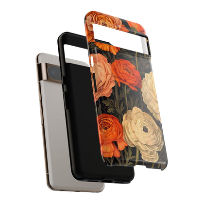 Floral Phone Case with Tough Protection, Blooming Ranunculus Design, Durable Cover, Gift for Flower Lovers, Eco-Friendly Phone Accessory