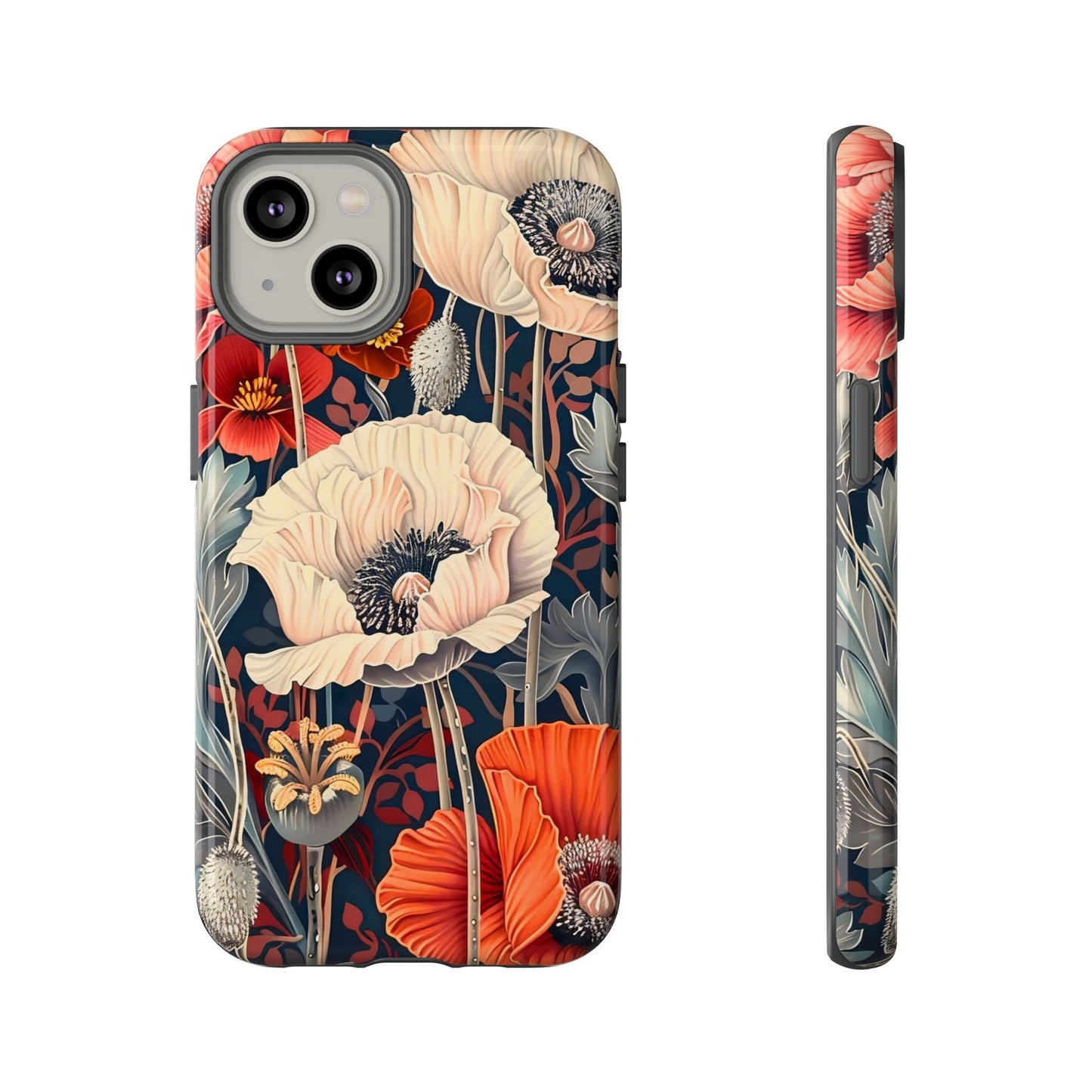 Floral iPhone Case, Tough Phone Cover, Artistic Protection, Flower Design, Unique Gift for Her, Phone Accessory, Trendy Tech