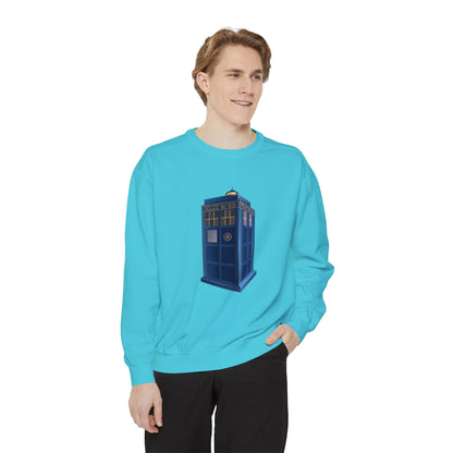 Unisex Garment-Dyed Sweatshirt Durable - British Police Public Call Box