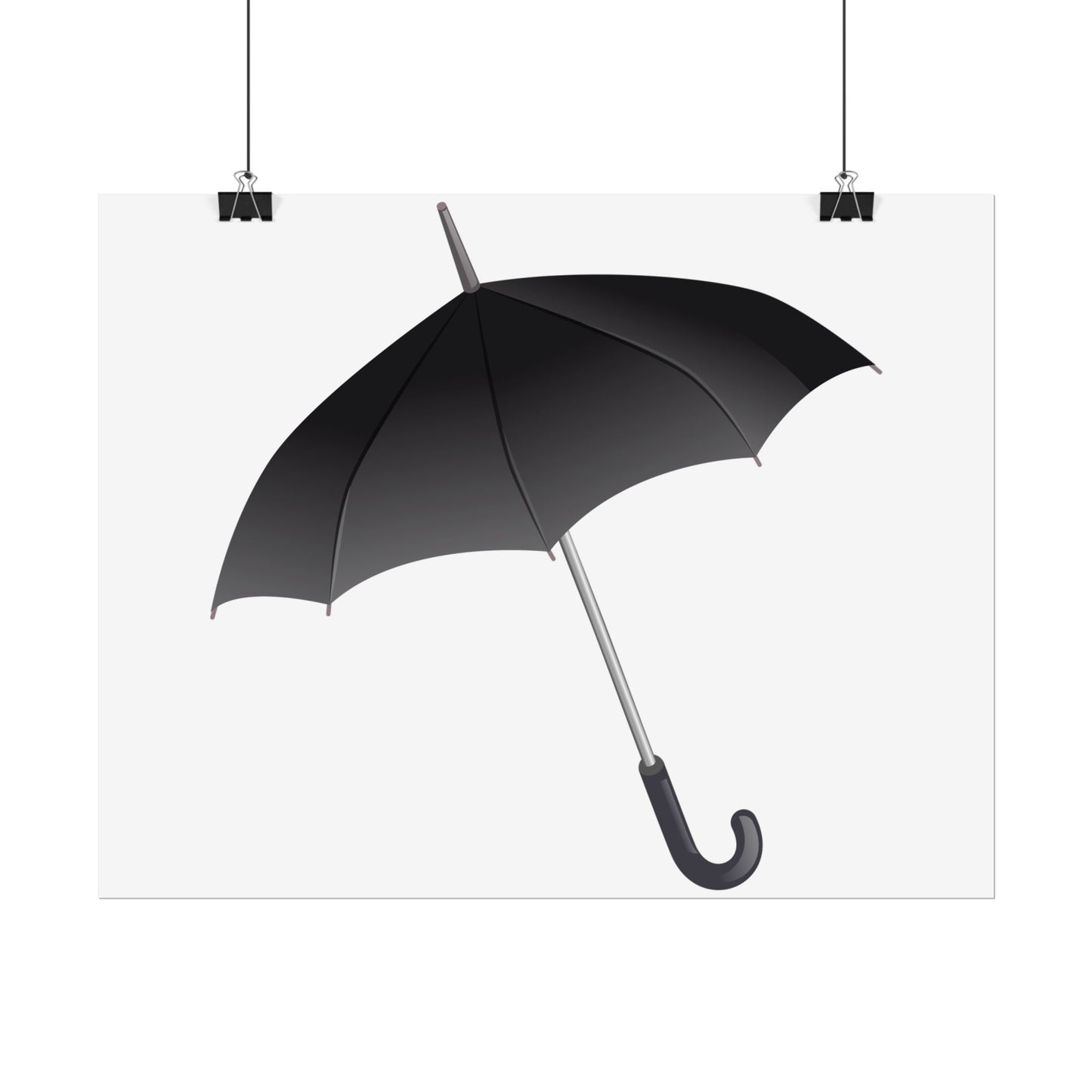Minimalist Umbrella Wall Art, Chic Home Decor Print, Stylish Poster, Rental Friendly Artwork, Black Umbrella Decor