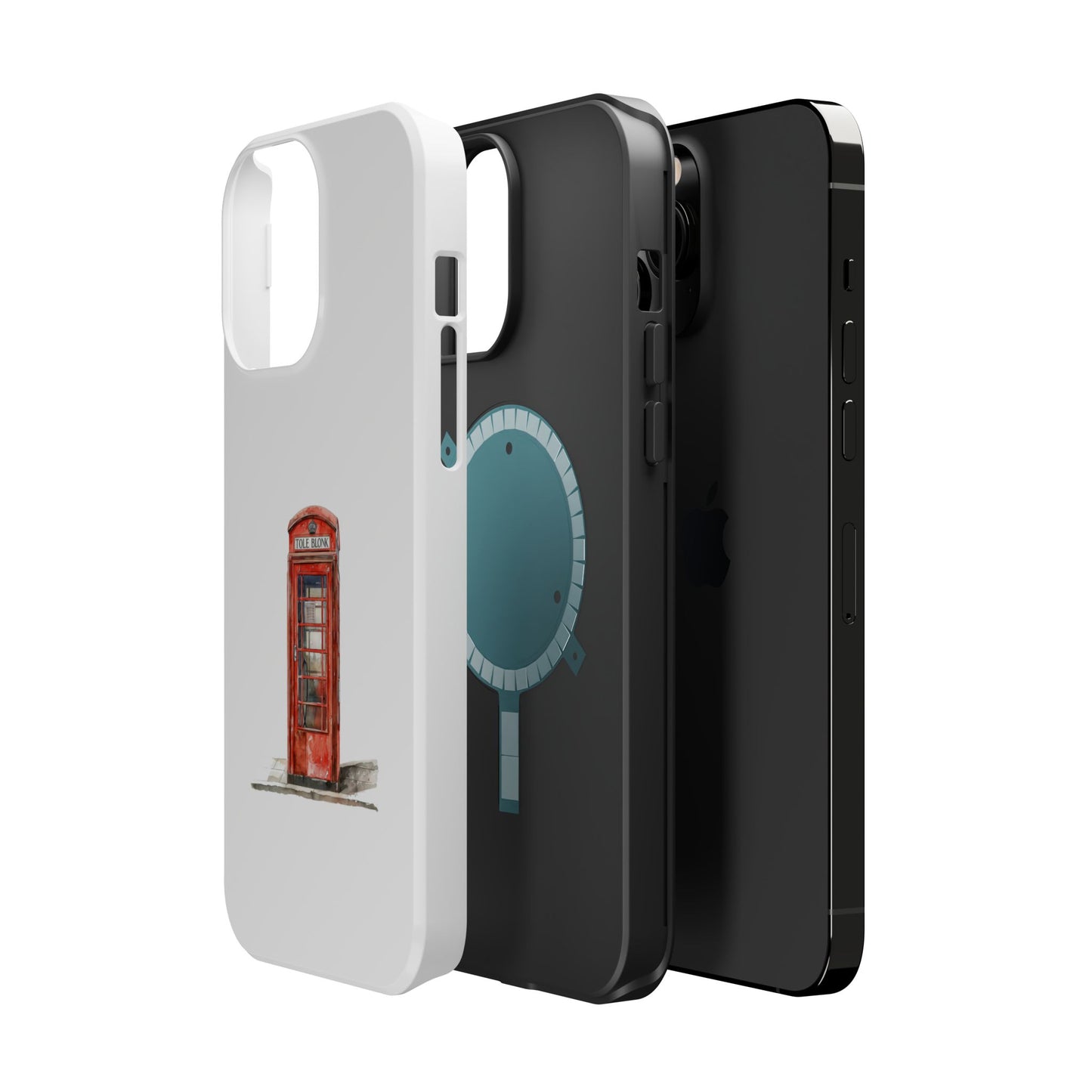 Red Telephone Booth Phone Case, Magnetic Tough Cases for Protection, Unique Gift for Phone Lovers, British Theme, Travel Accessory