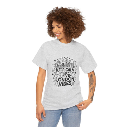Unisex Heavy Cotton Tee - Keep Calm and love London Vibes