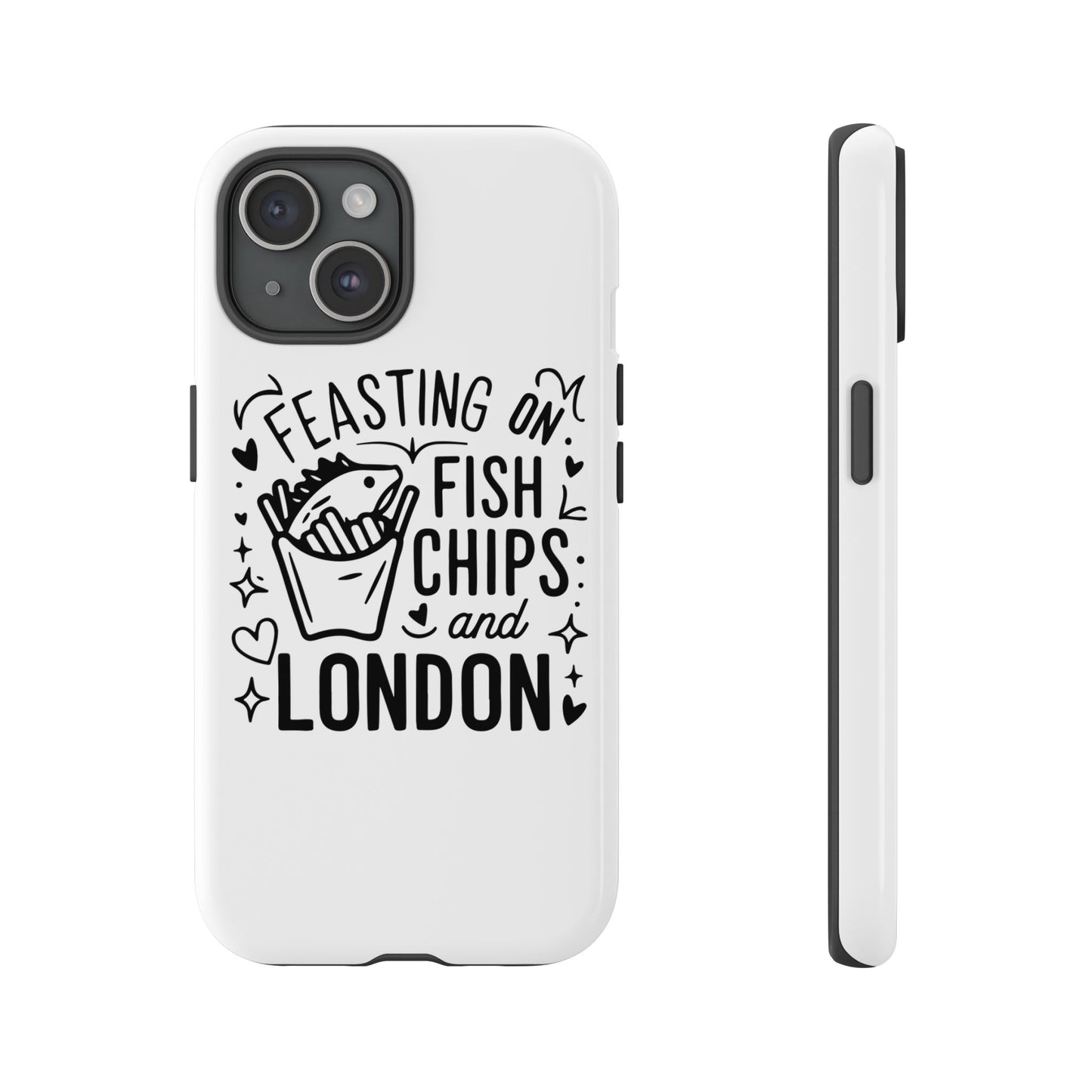 London Fish & Chips Phone Case | Fun Gift for Foodies, Travel Lovers, London Souvenir, Unique Accessories, Personalization Option