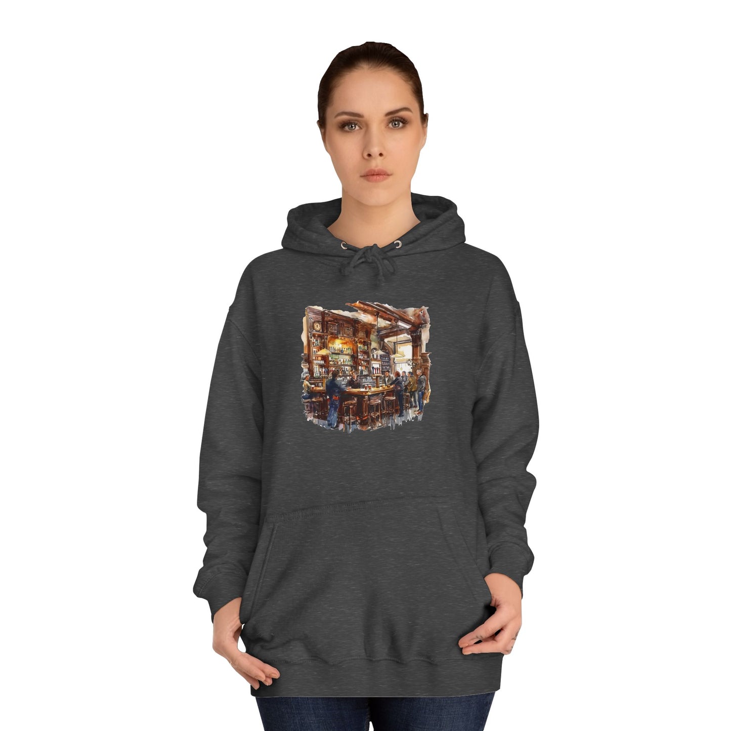 Unisex College Hoodie - Old World Charm - British Pub Traditions
