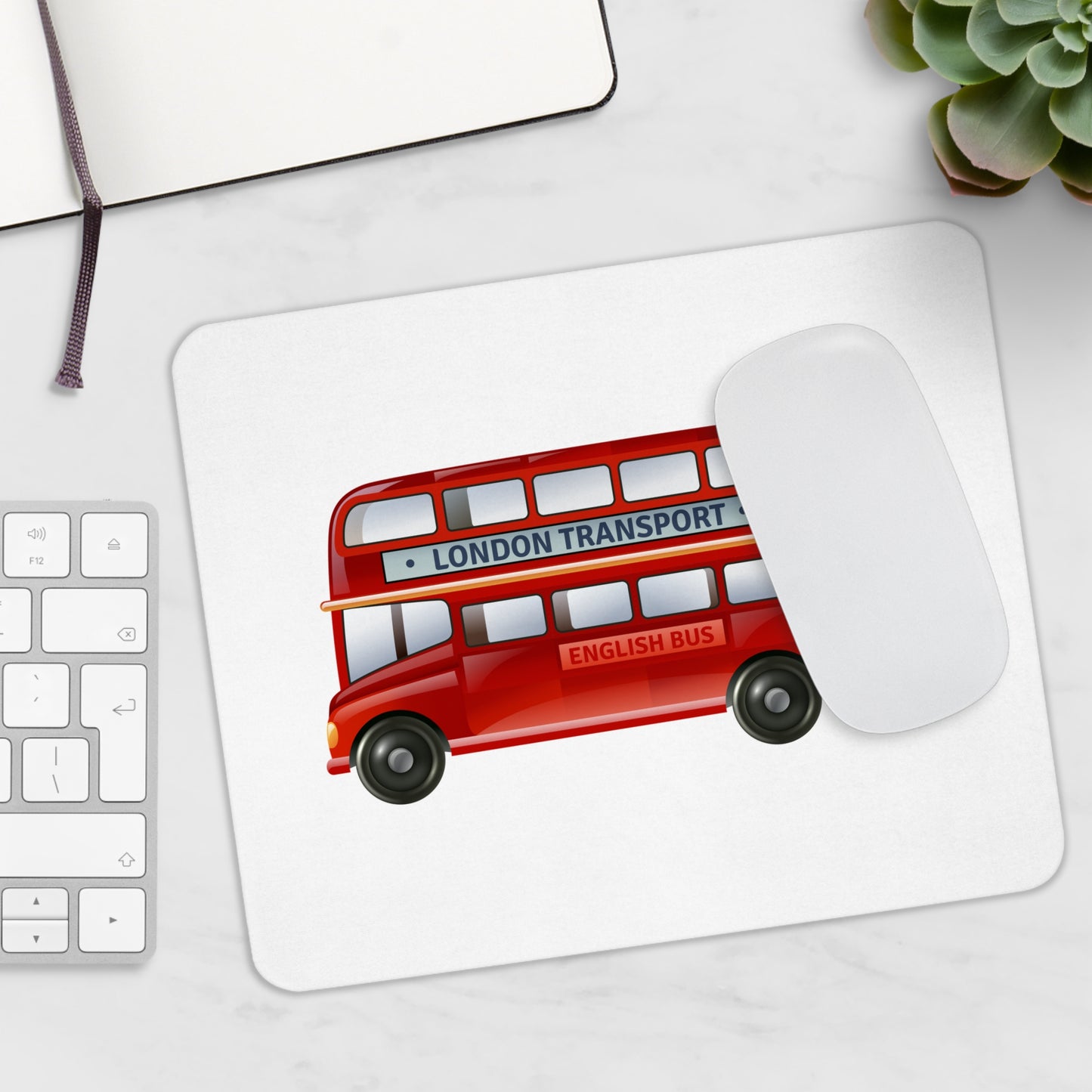 London Bus Mouse Pad, Gift for Travelers, Office Decor, Unique Desk Accessory, Home Office Essentials, Fun Mouse Pad