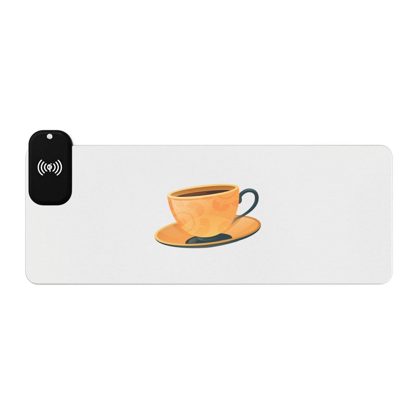 Golden Teacup and Saucer - LED Gaming Mouse Pad with Wireless Charging - Perfect for Gamers, Home Office Decor, and Christmas Gifts, Unique Desk Accessory, [...]
