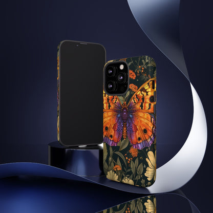 Butterfly Phone Case, Tough Cases for Nature Lovers, Vibrant Floral Design, Gift for Her, Cute Phone Accessories, Butterfly Artwork