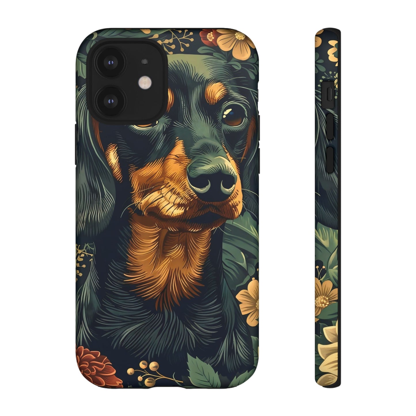 Dachshund Phone Case, Floral Pet Phone Cover, Dog Lover Gift, Tough Phone Case, Custom Dachshund Design, Unique Dog Owner Accessory