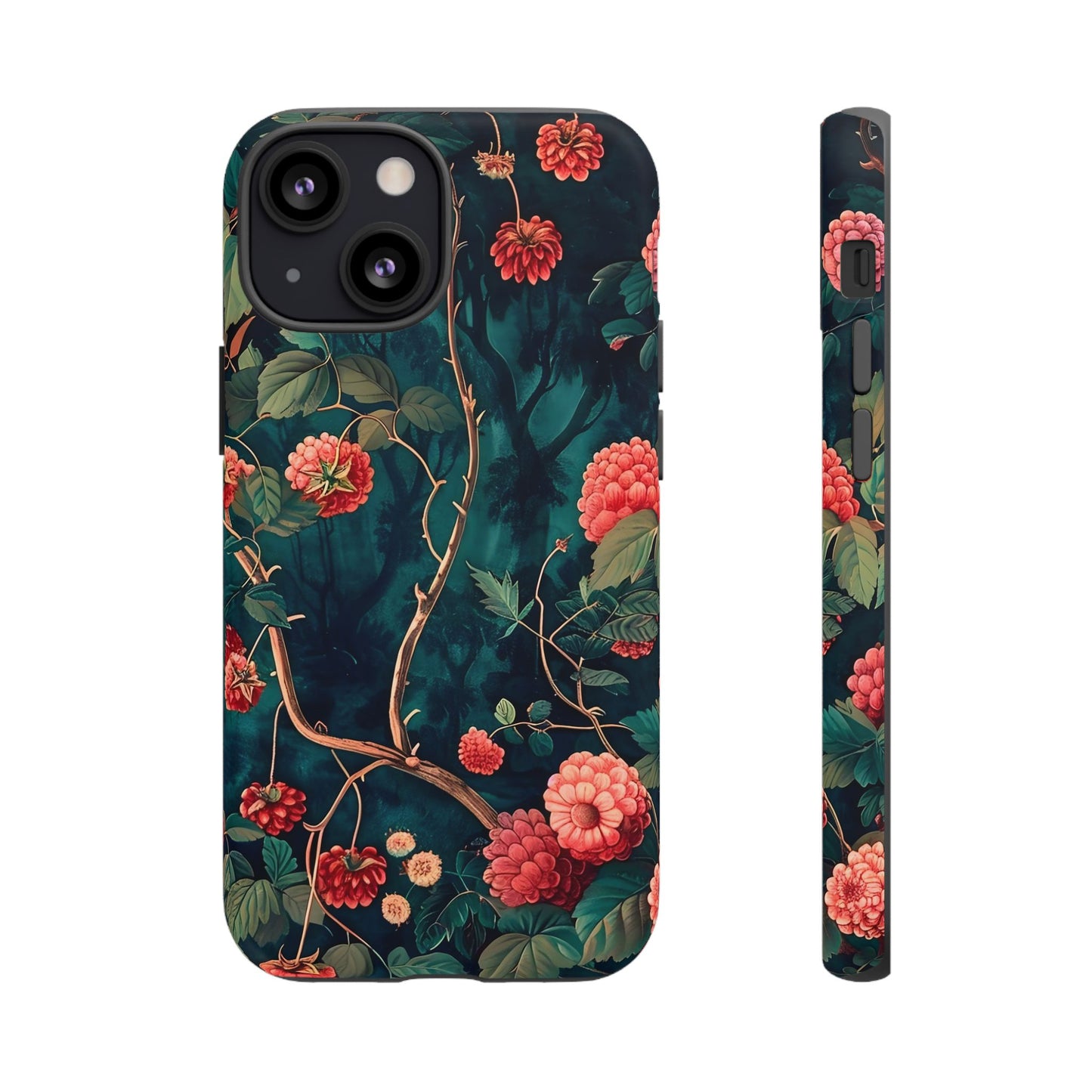 Floral Tough Phone Case with Vibrant Berry Design, Protective iPhone Skin, Gift for Nature Lovers, Elegant Tech Accessory, Unique Gift Idea