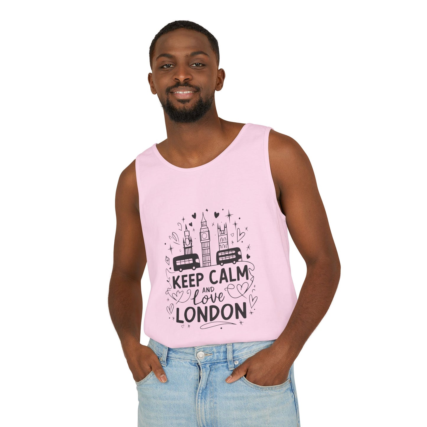 Unisex Garment-Dyed Tank Top - Keep calm and love London