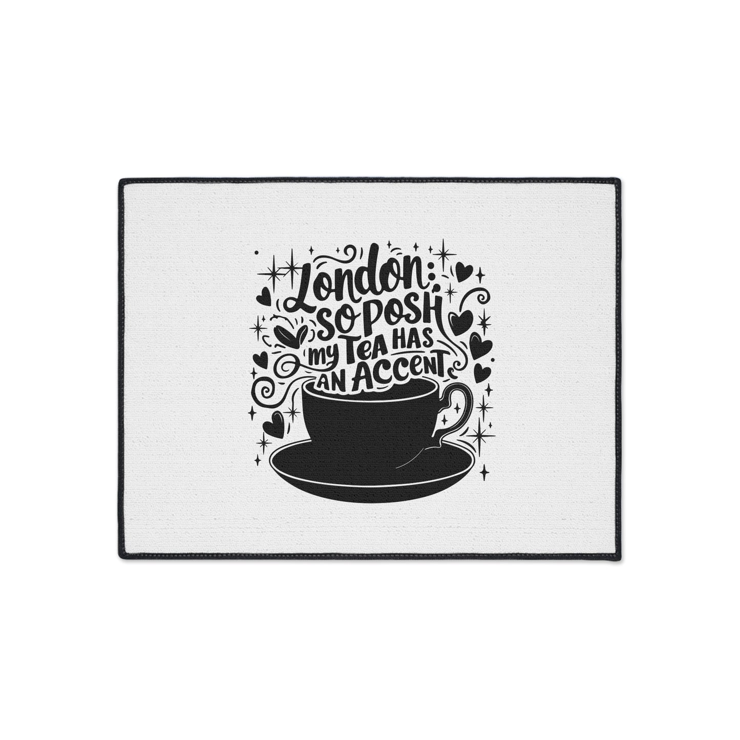Posh London Tea Floor Mat, Cozy Kitchen Decor, Funny Gift for Tea Lovers, Welcome Mat, Unique Home Accessory