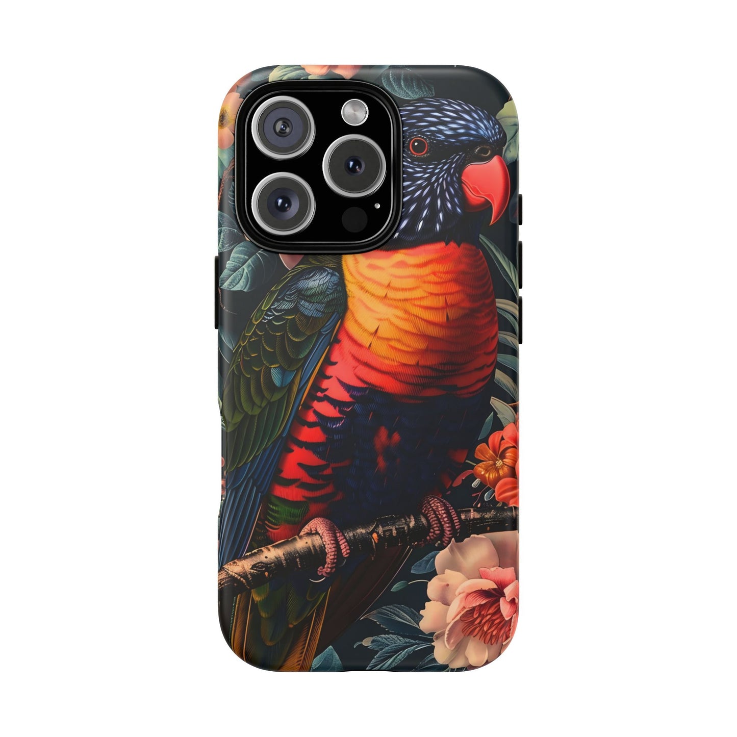 Tropical Parrot Phone Case, Floral Print Protector, Gift for Nature Lovers, Stylish Accessory for Summer, Unique Smartphone Cover
