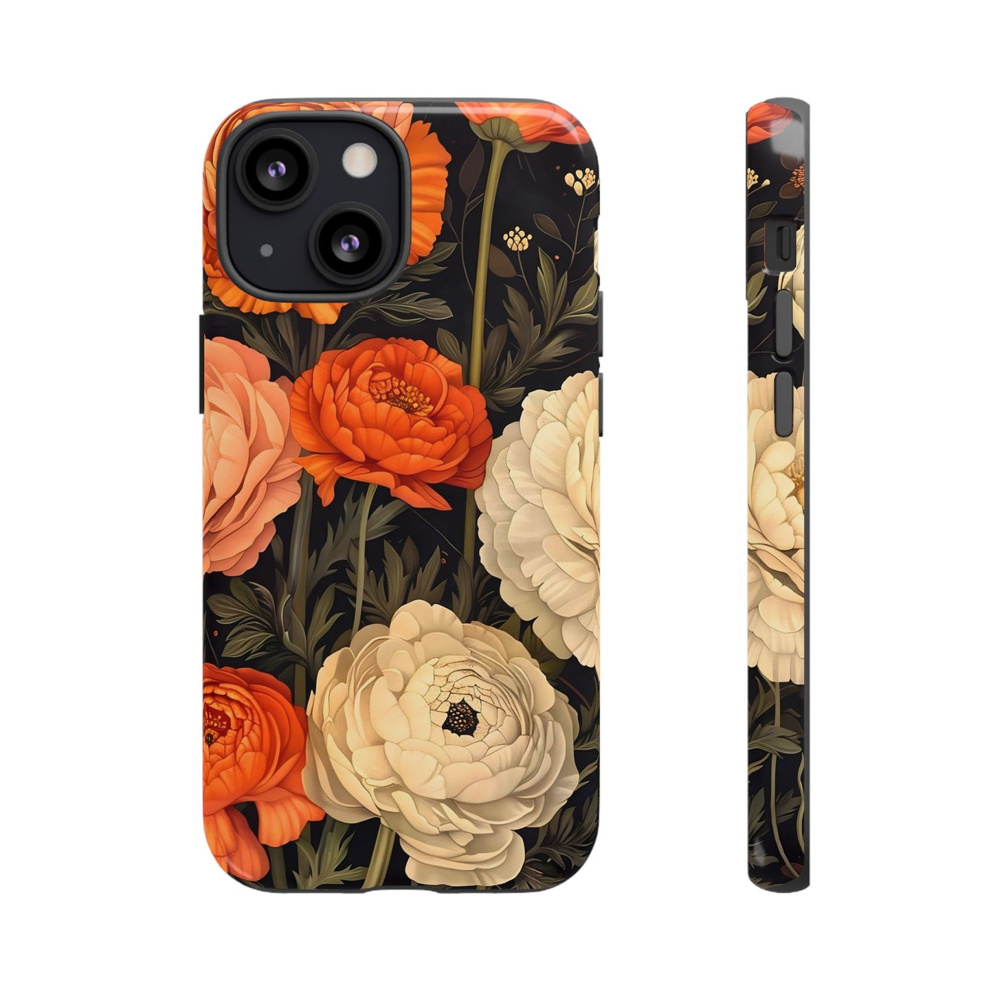 Floral Phone Case with Tough Protection, Blooming Ranunculus Design, Durable Cover, Gift for Flower Lovers, Eco-Friendly Phone Accessory