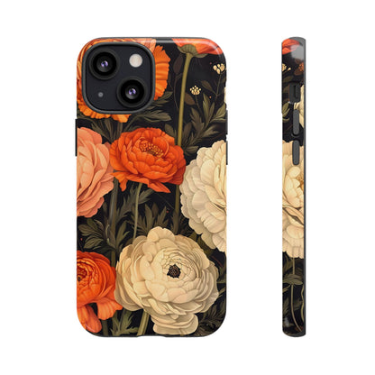 Floral Phone Case with Tough Protection, Blooming Ranunculus Design, Durable Cover, Gift for Flower Lovers, Eco-Friendly Phone Accessory