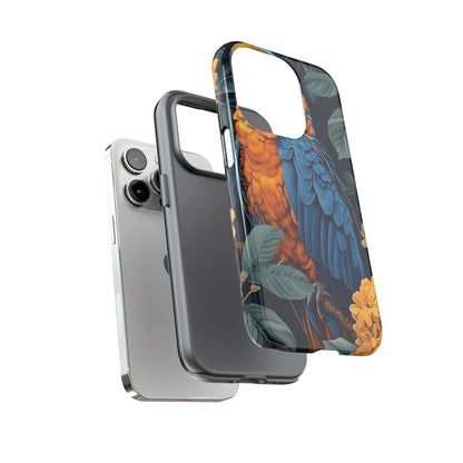 Tropical Parrot Phone Case - Tough Cases, Colorful Phone Cover, Nature Lover Gift, Floral Design, Bird Lover Accessory