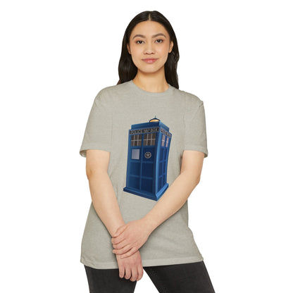 Unisex CVC Jersey T-shirt - British Police Public Call Box - Iconic TARDIS