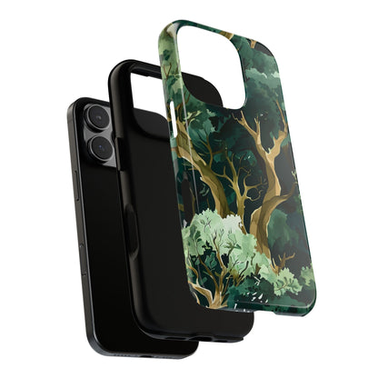 Forest Green Phone Case, Nature-Inspired Tough Cases, Eco-Friendly Gift, Outdoor Lover Accessory, Unique Phone Cover
