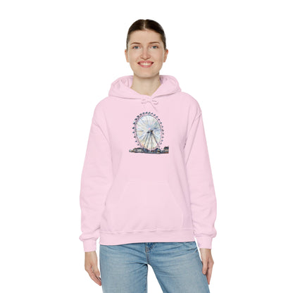 Unisex Heavy Blend™ Hooded Sweatshirt - London Eye - Iconic Ferris Wheel