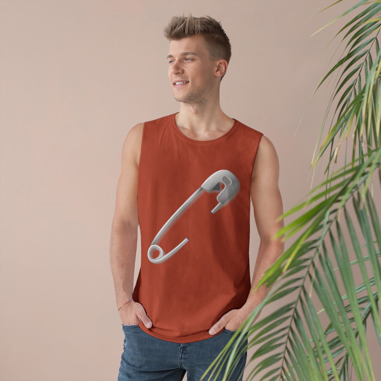 Unisex Barnard Tank - Minimalist Safety Pin