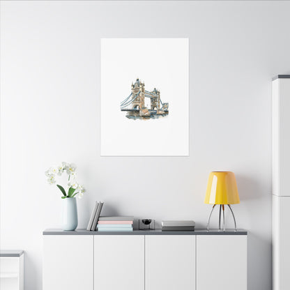London Bridge Matte Canvas Wall Art, Elegant Home Decor, Unique Gift for Art Lovers, Travel Enthusiast Wall Decor, Modern Aesthetic