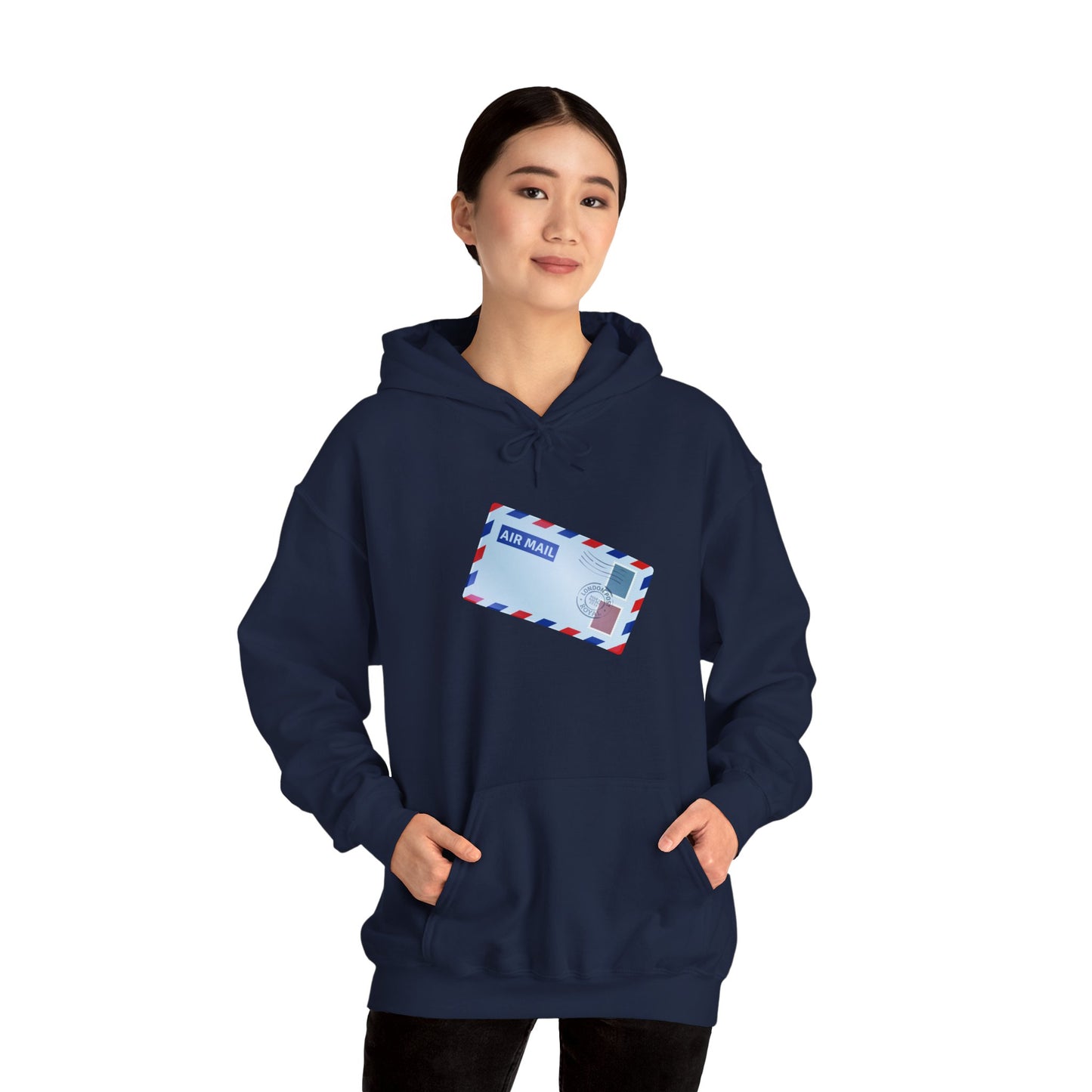 Unisex Heavy Blend™ Hooded Sweatshirt - Vintage British Air Mail - Classic Postal