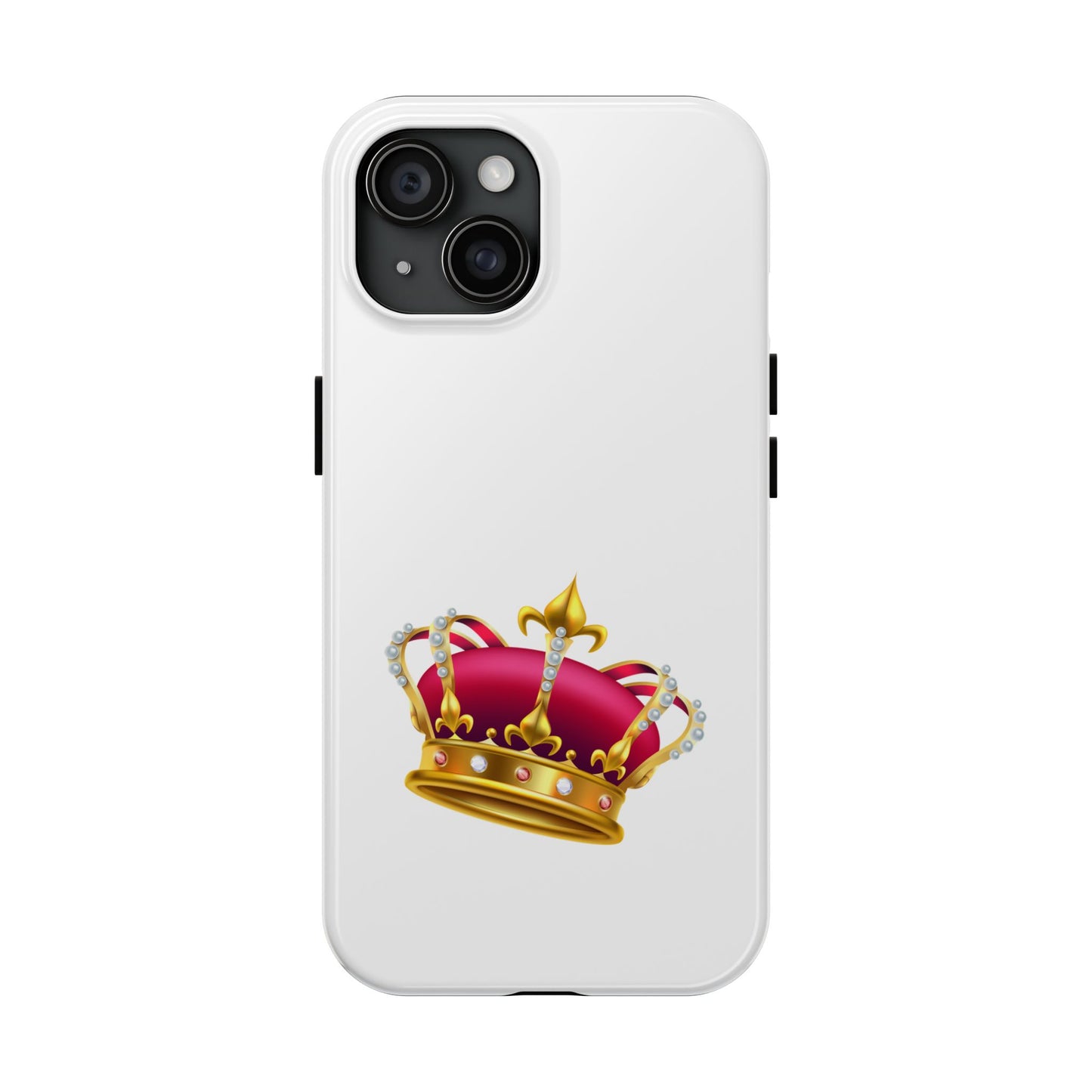 Crown Emoji Tough Phone Case, Durable Phone Cover, Stylish Protector, Gift for Him/Her, Trendy Smartphone Accessory