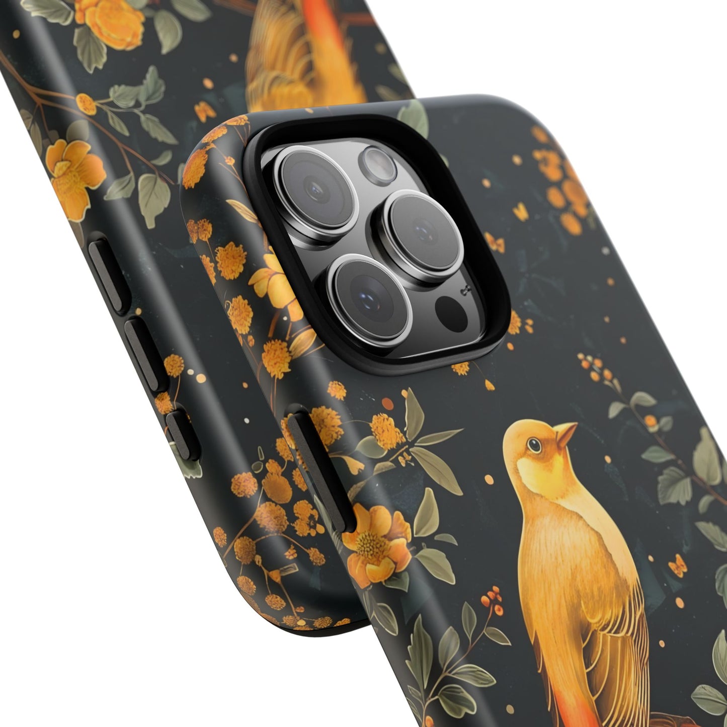 Floral Phone Case, Tough Cases with Bird Design, Nature Lover Gift, Stylish Protection, Birthday Present, Floral Phone Cover